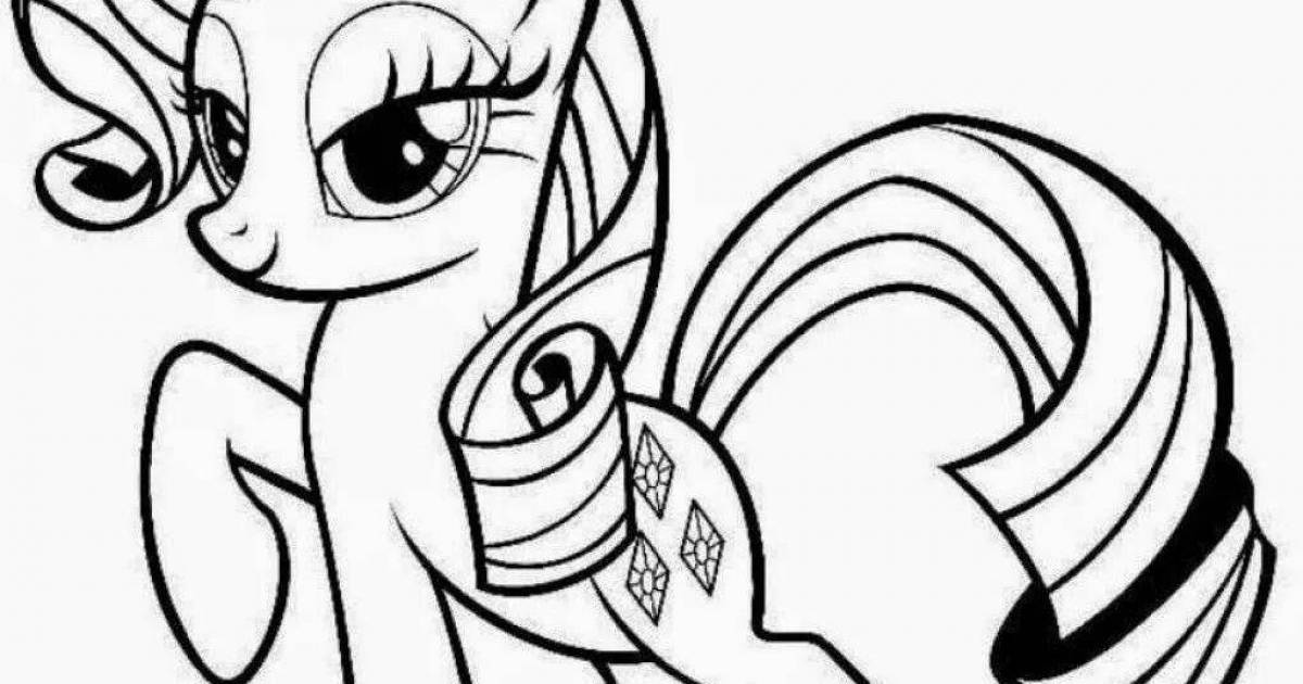 Rarity Pony Glitter Coloring Page