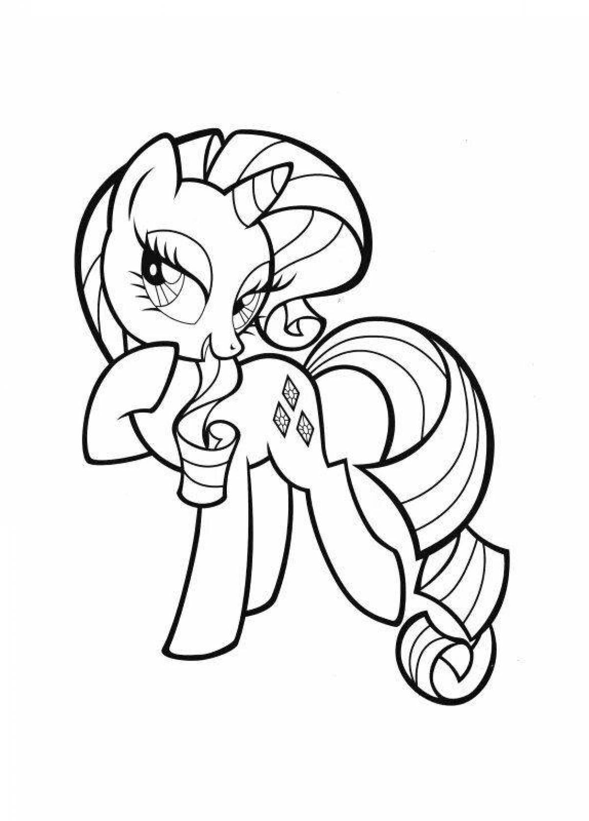 Rarity pony glowing coloring book
