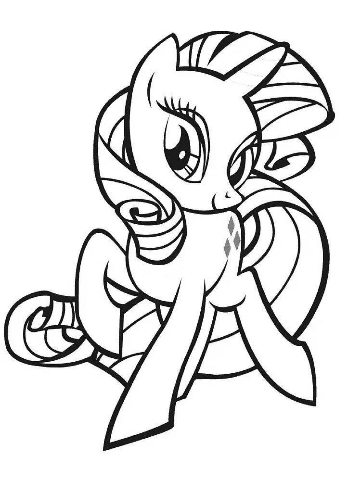 Hypnotizing rarity pony coloring book