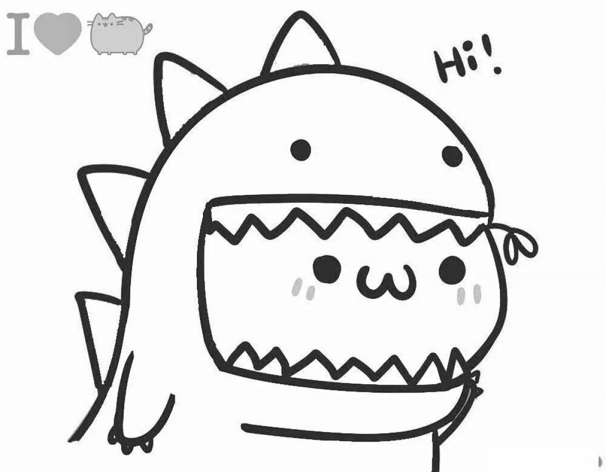 Coloring page cute pusheen cat