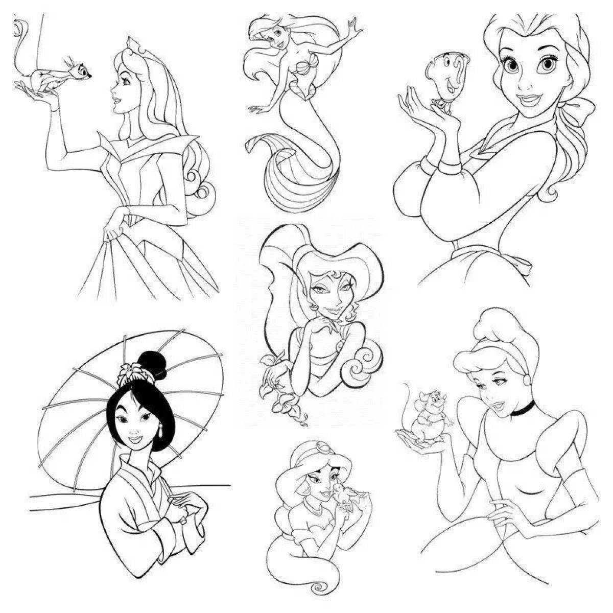 Adorable disney princess coloring pages