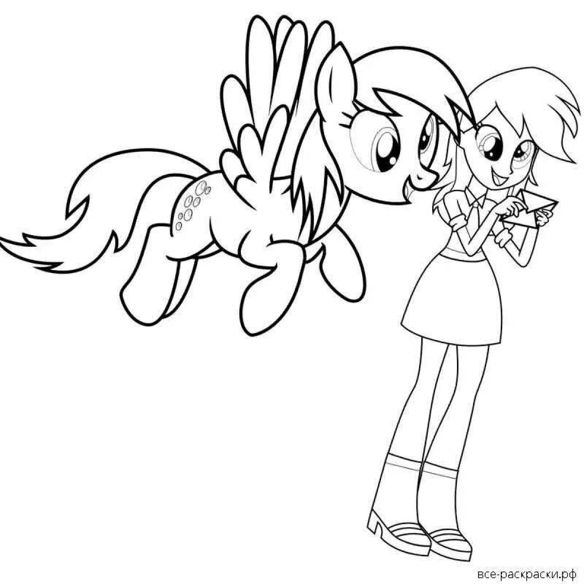 Coloring book funny pony playtime