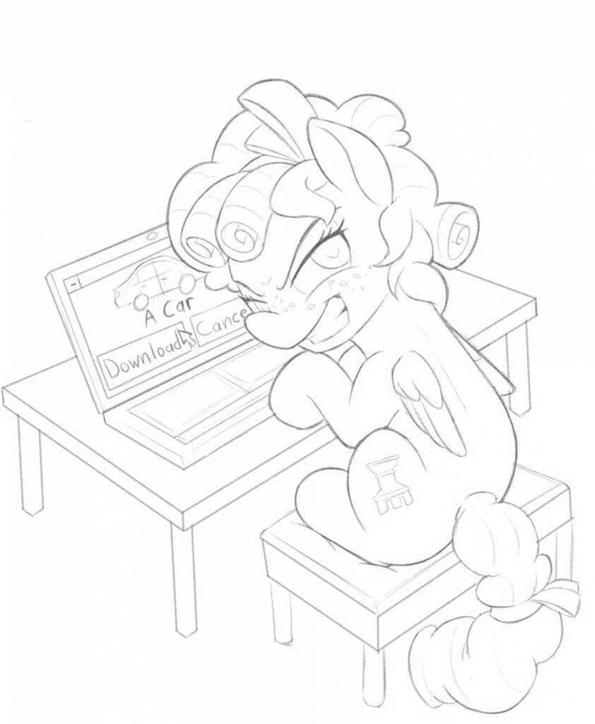 Violent pony playtime coloring book