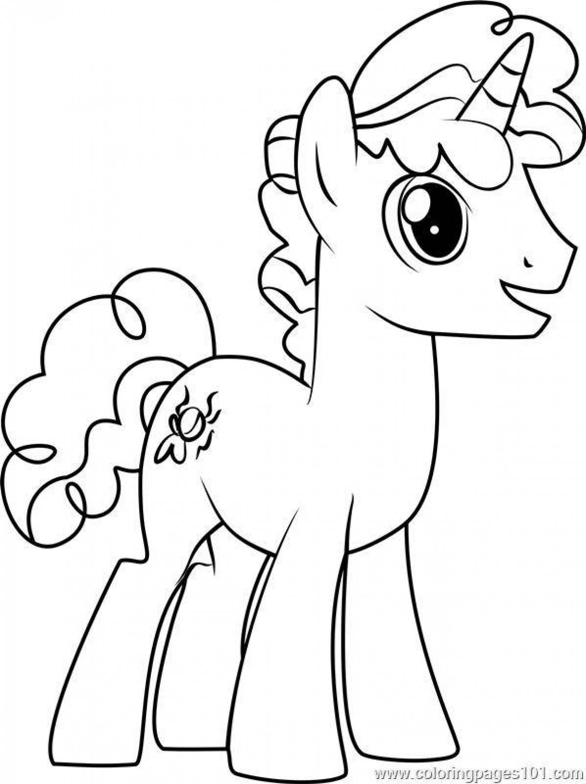 Анимированная страница раскраски pony playtime