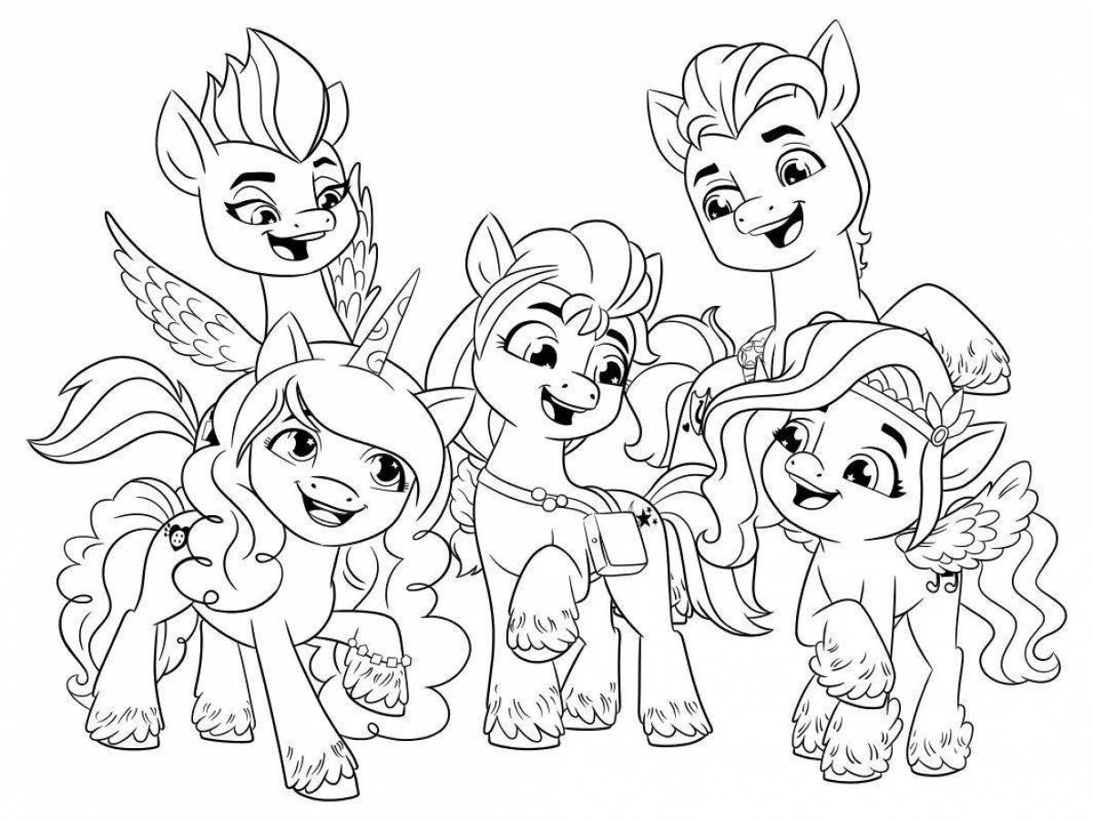 Happy pony coloring page