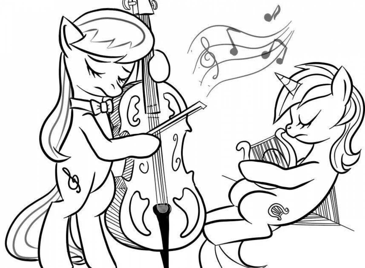 Coloring page charming pony playtime
