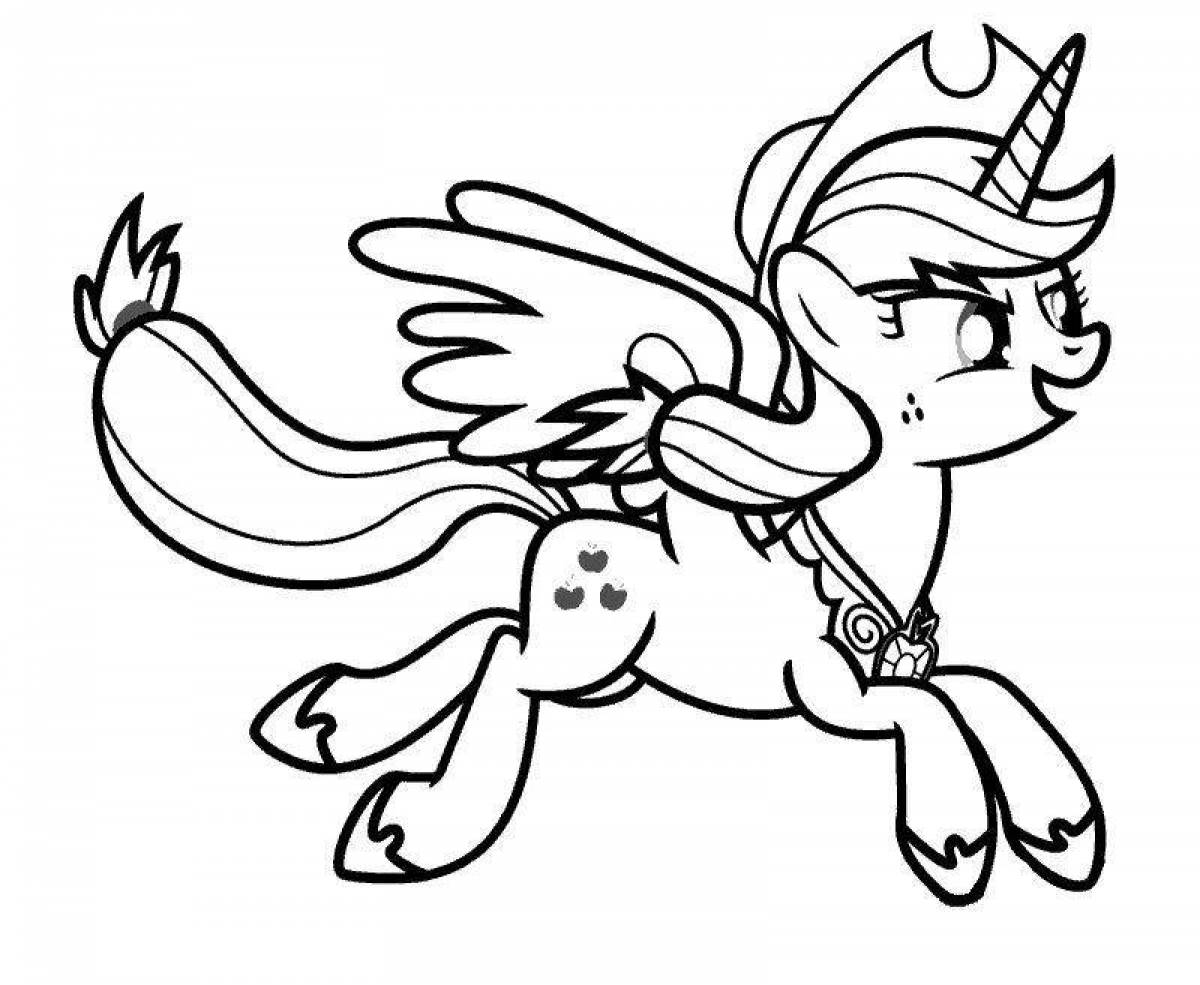 Brilliant pony playtime coloring page