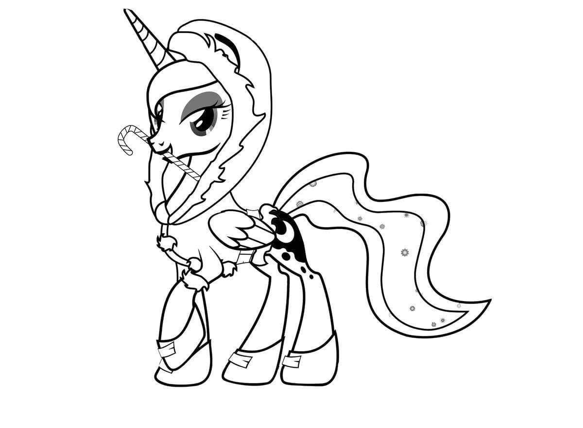 Game time coloring page with sparkling ponies