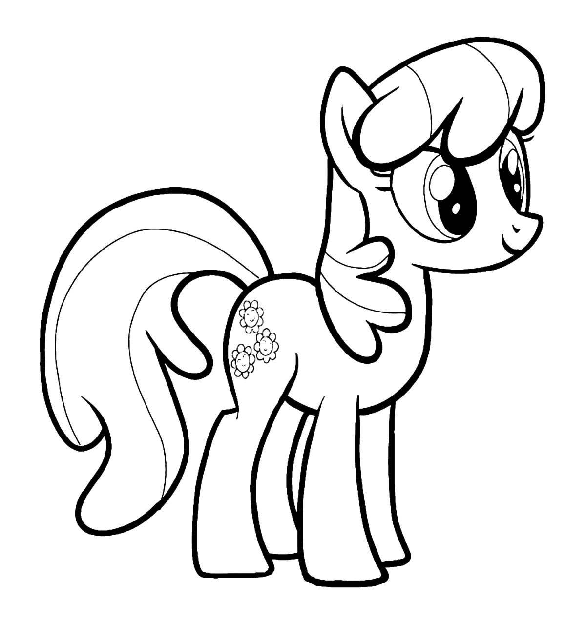 Beautiful pony playtime coloring page