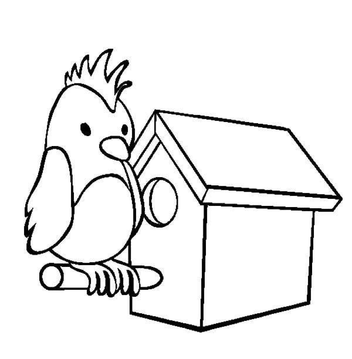 Coloring birdhouse for children