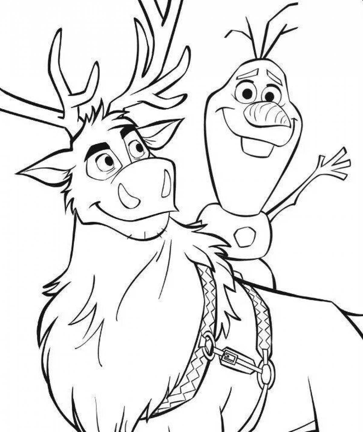 Playful cold heart coloring page