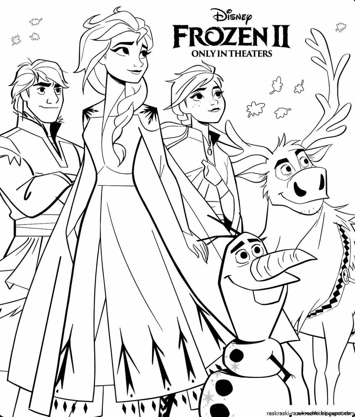 Inviting Frozen Coloring Page