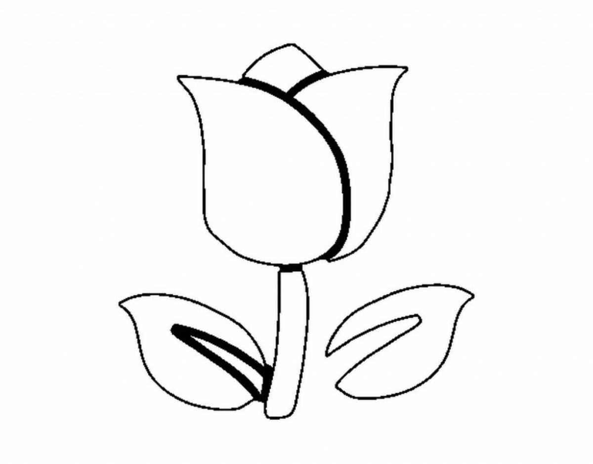 Игривая страница раскраски тюльпанов для детей