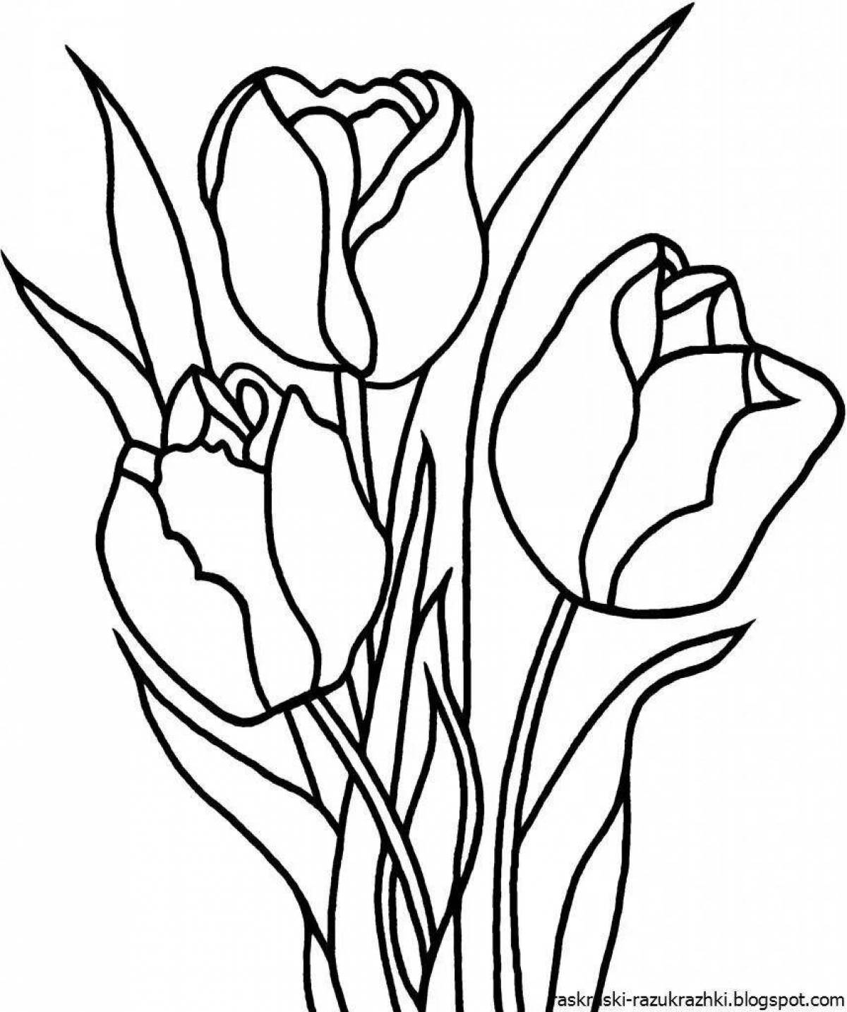 Amazing tulips coloring book for kids