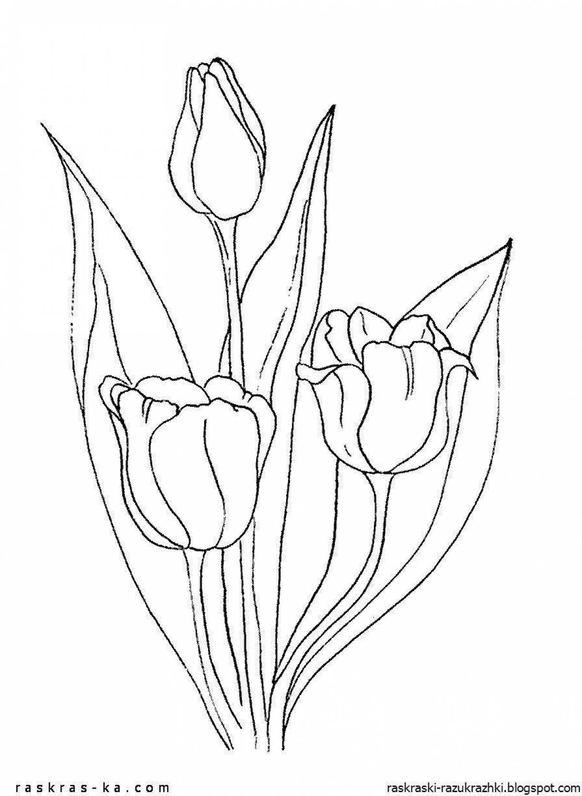Sweet tulip coloring pages for kids