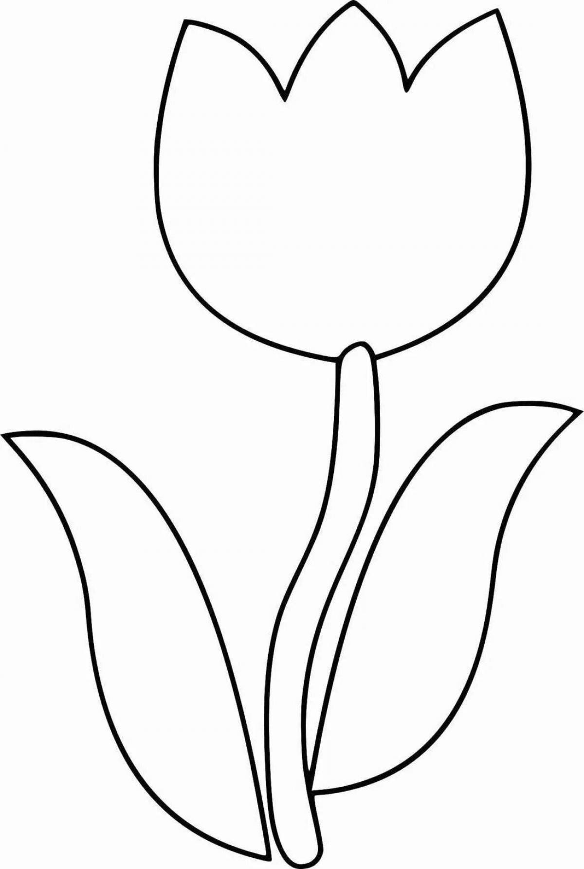 Cute tulip coloring page for kids