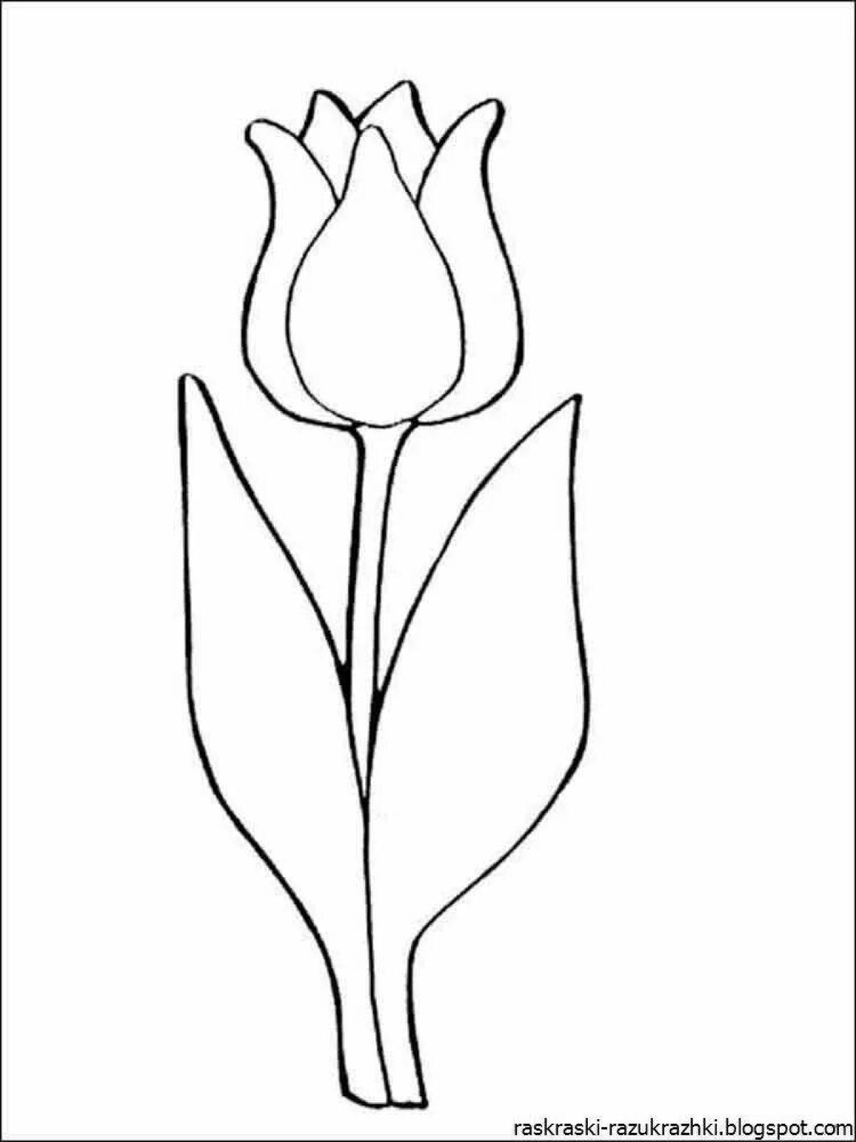 Great tulip coloring book for kids