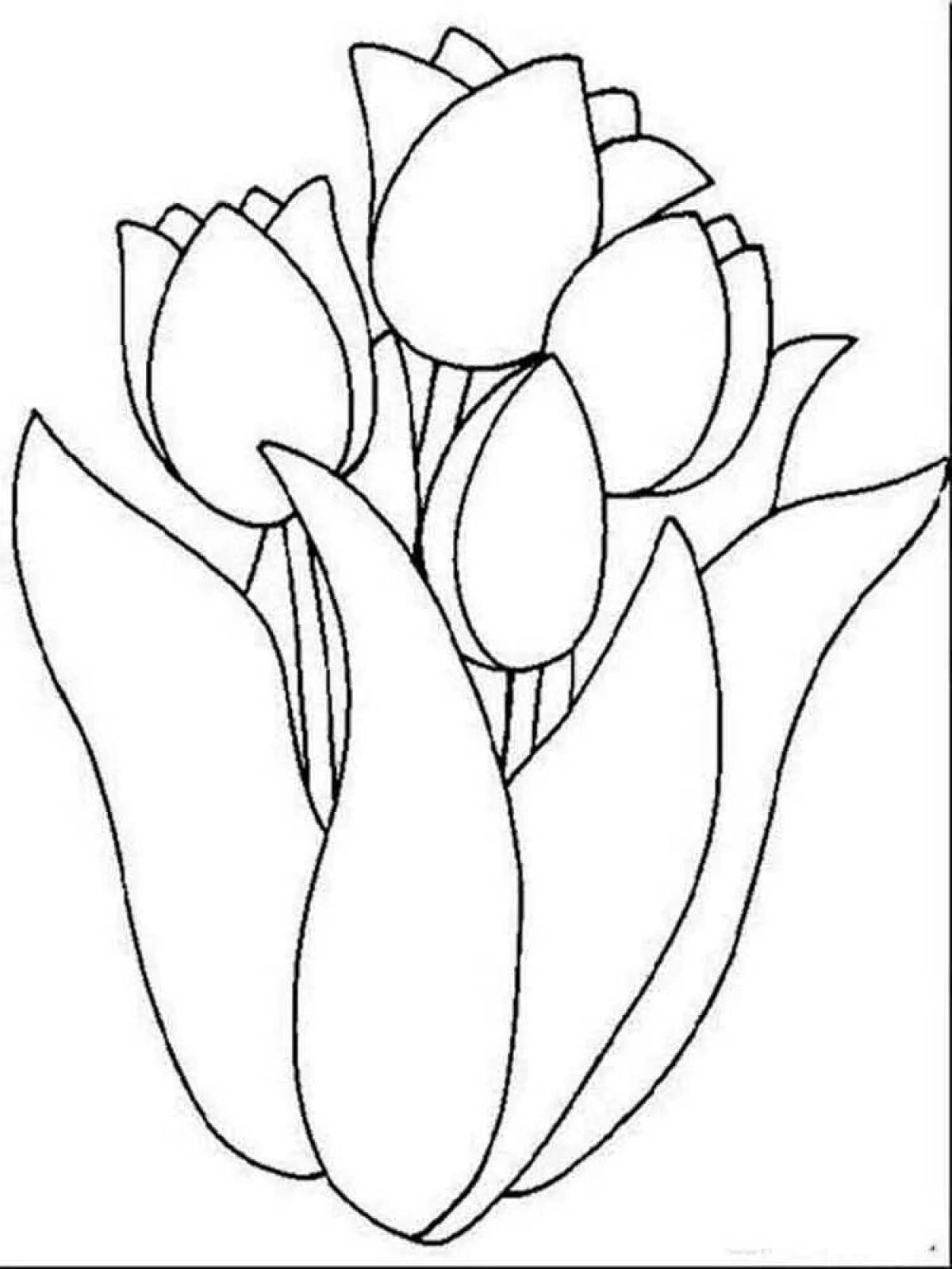 Gorgeous tulip coloring book for kids