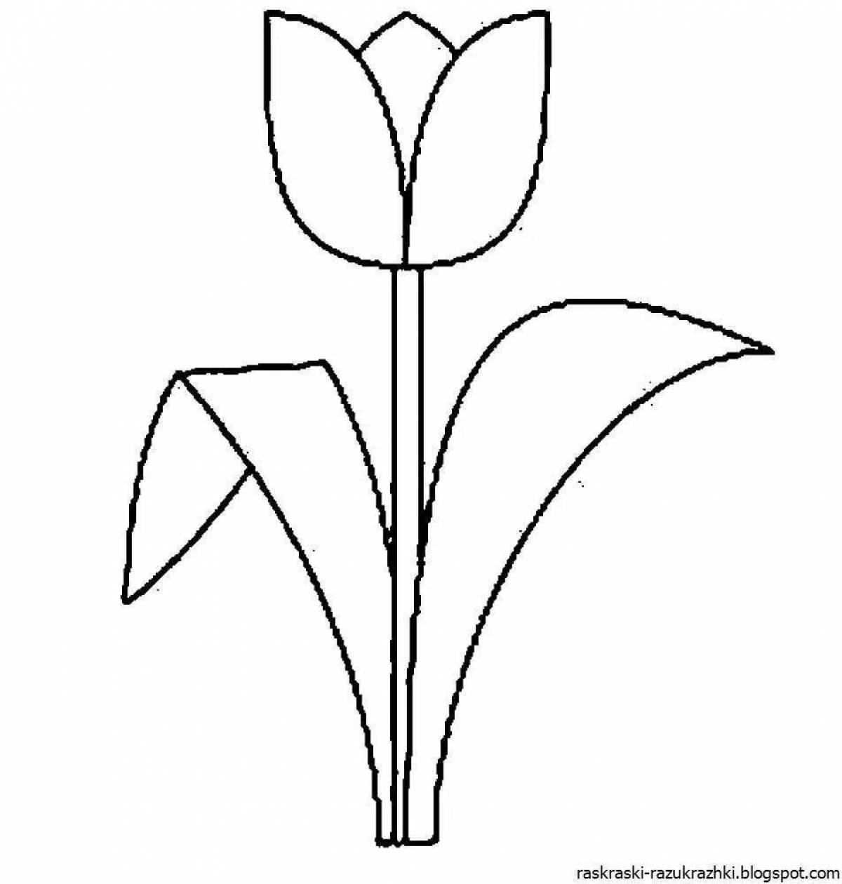 Coloring book shining tulip for children