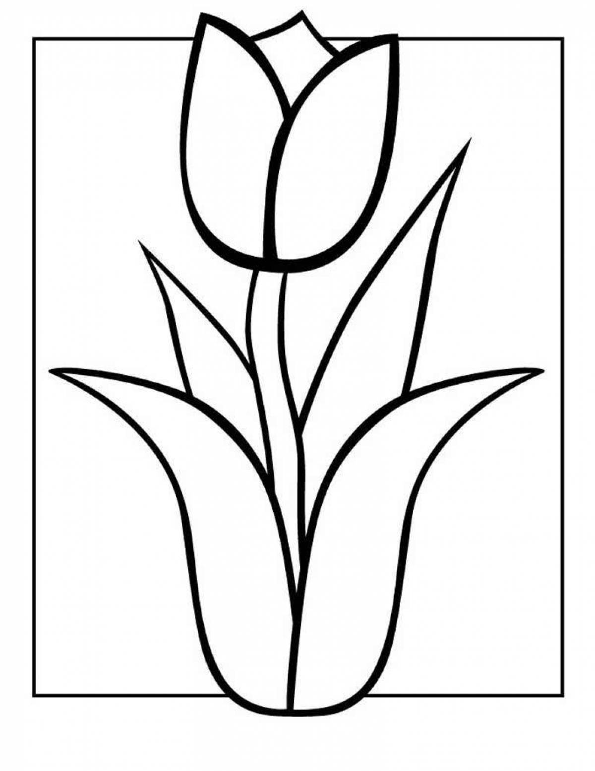 Ослепительный тюльпан раскраска для детей