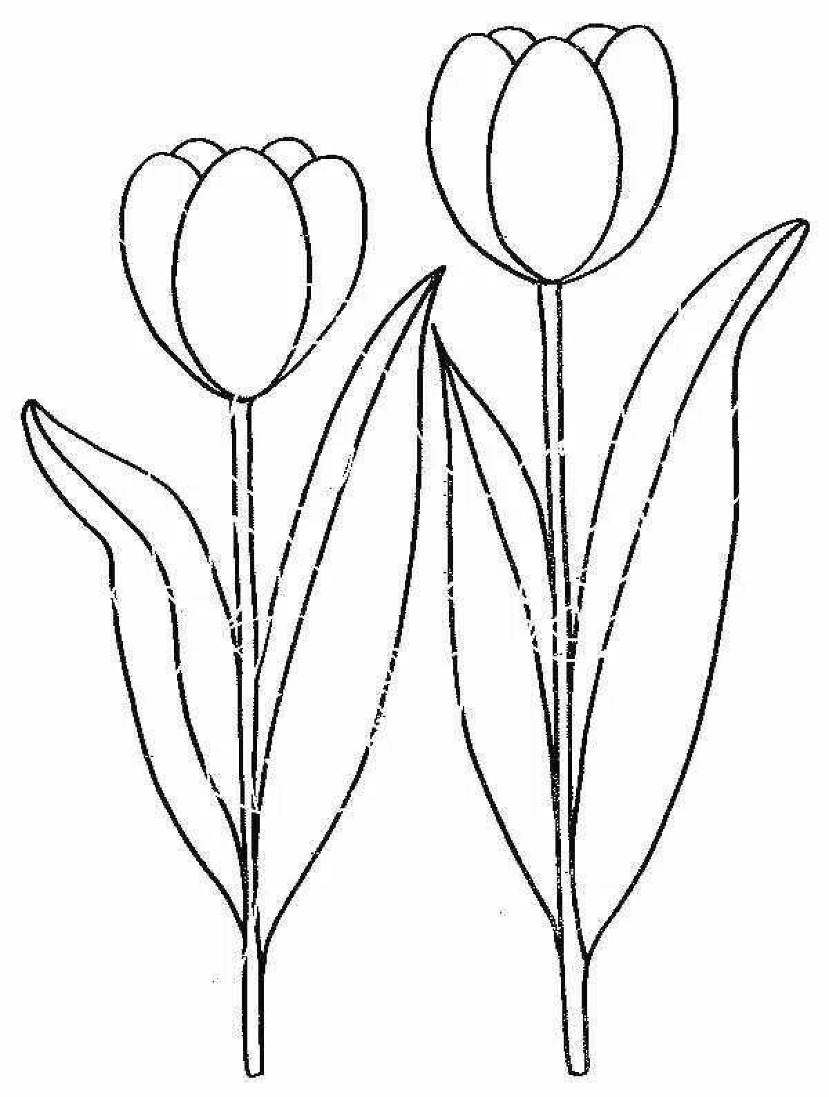 Glittering tulip coloring book for kids