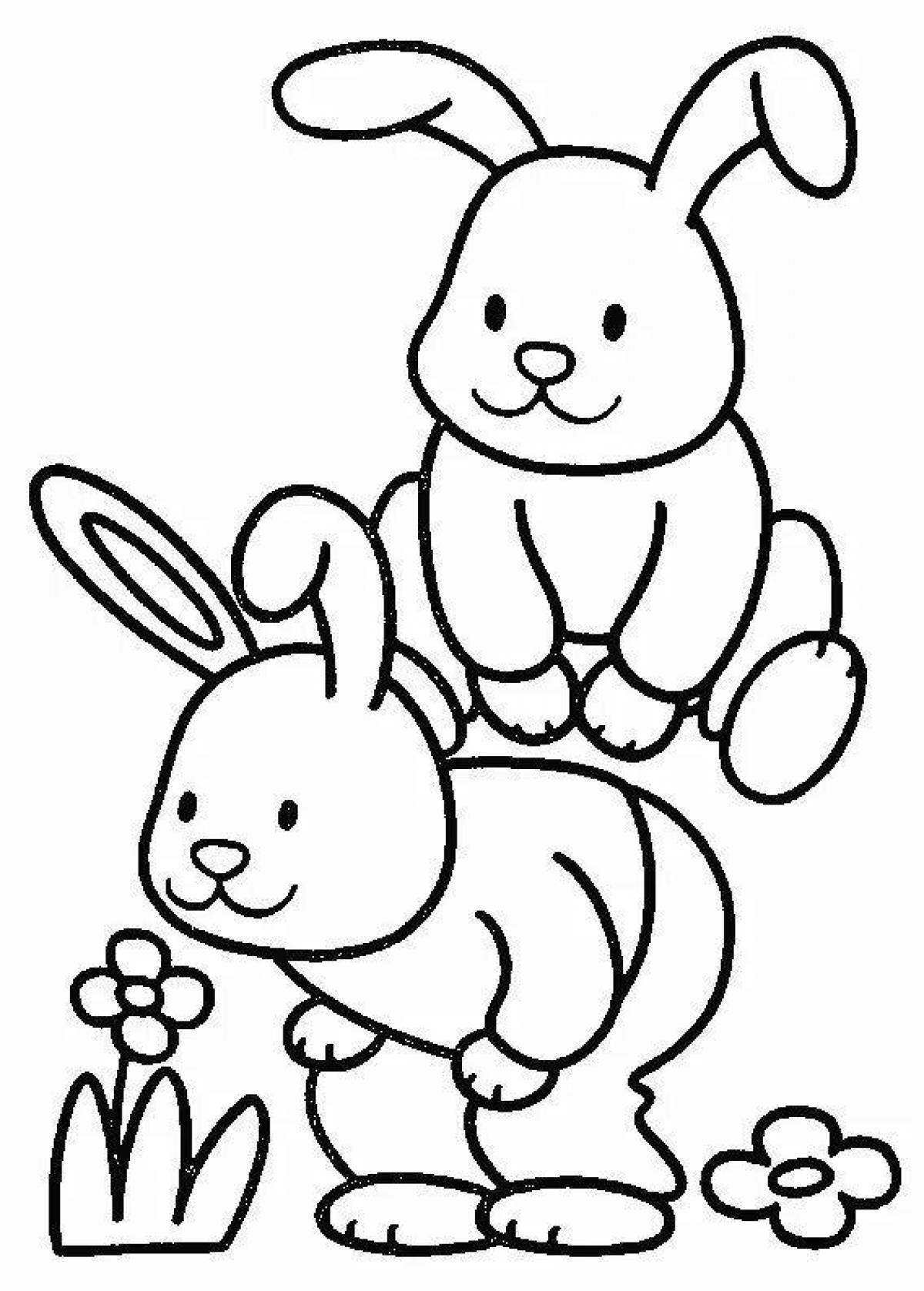 Coloring book magic hare for kids