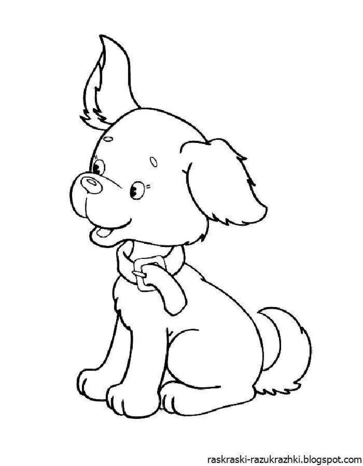 Игривая собачка-раскраска для детей
