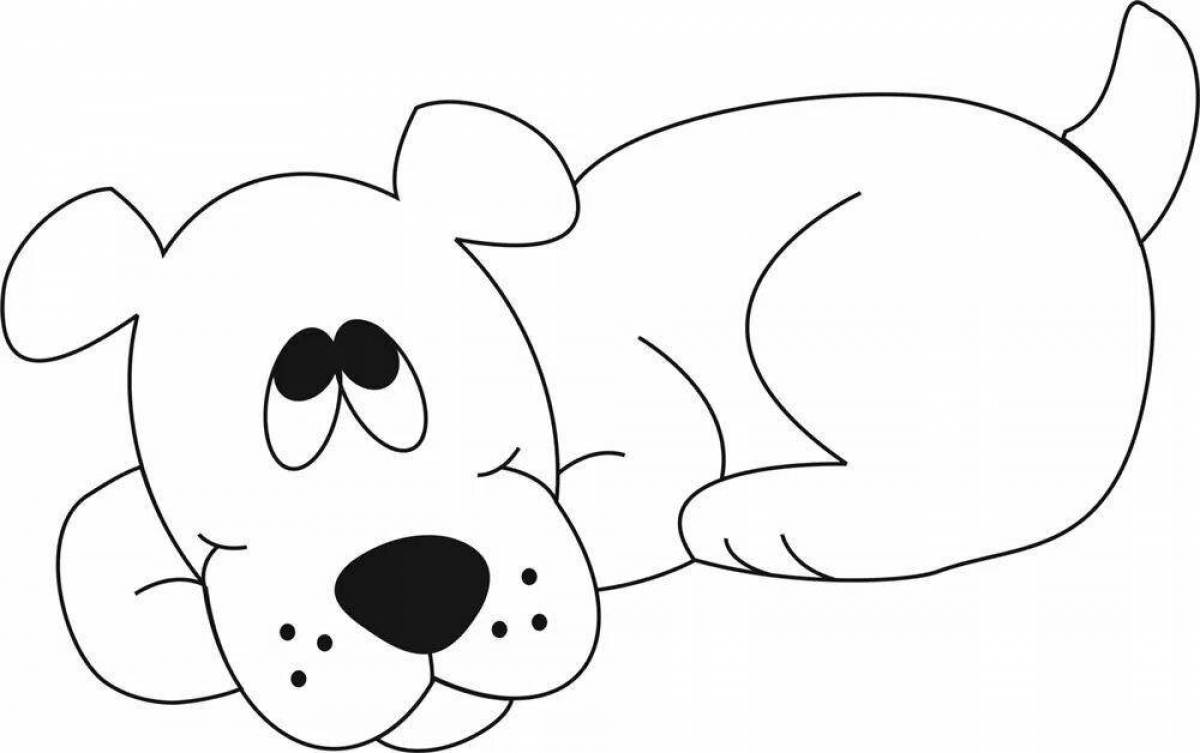 Curious dog coloring book for kids