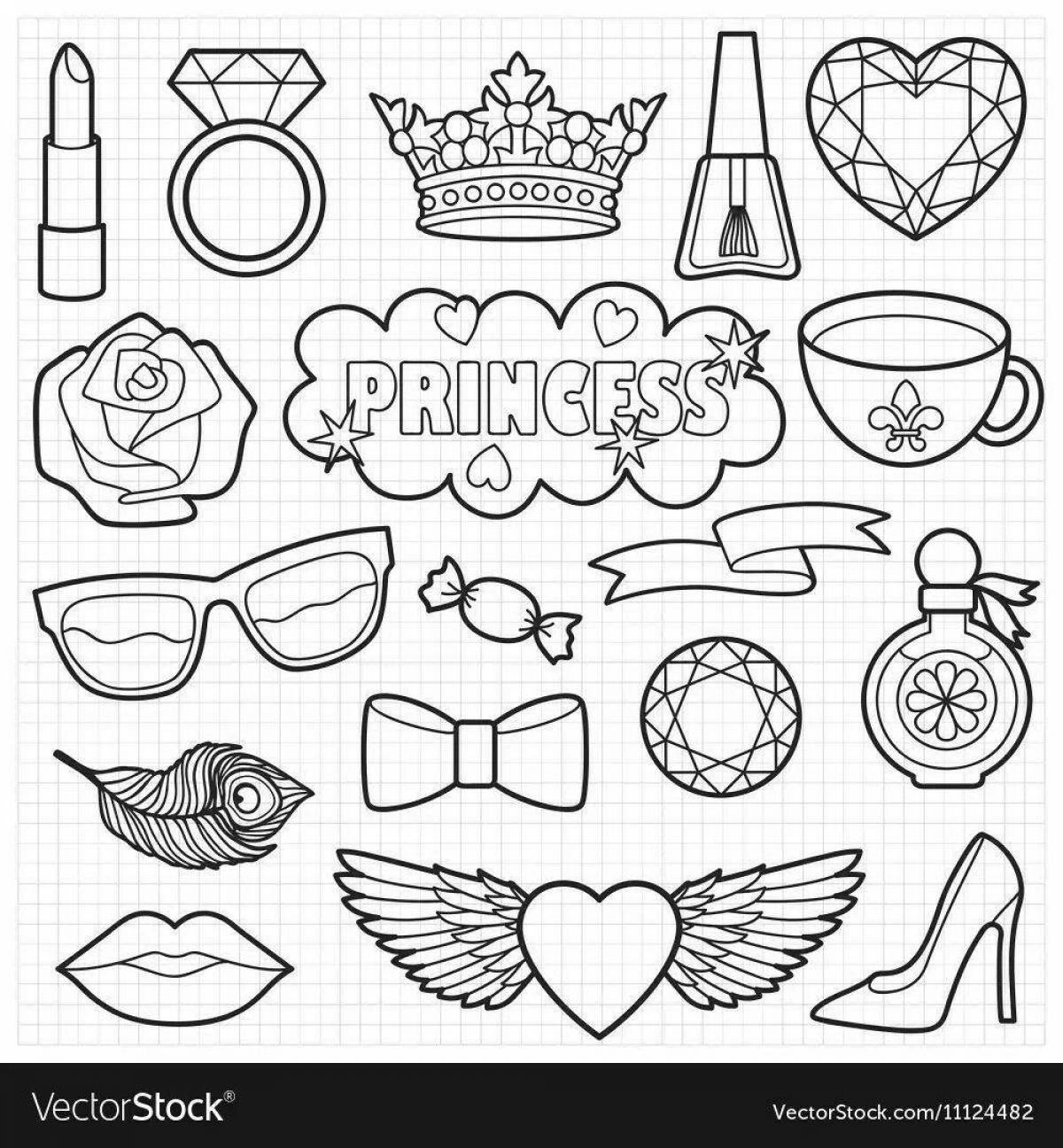 Lovely coloring stickers for girls