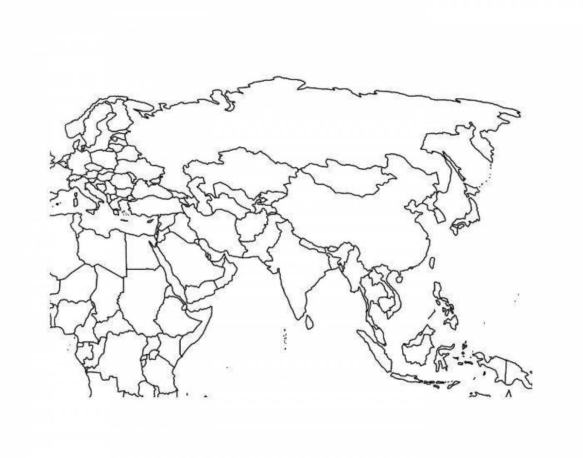 Карты стран раскраски. Карта Евразии со странами контурная карта. Контурная карта Евразии с границами государств и названиями. Пустая карта Евразии с границами государств. Политическая контурная карта Евразии.