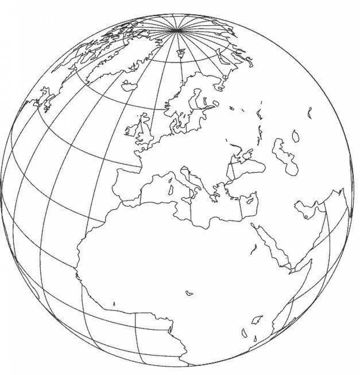 Земной шар картинка для детей для раскрашивания