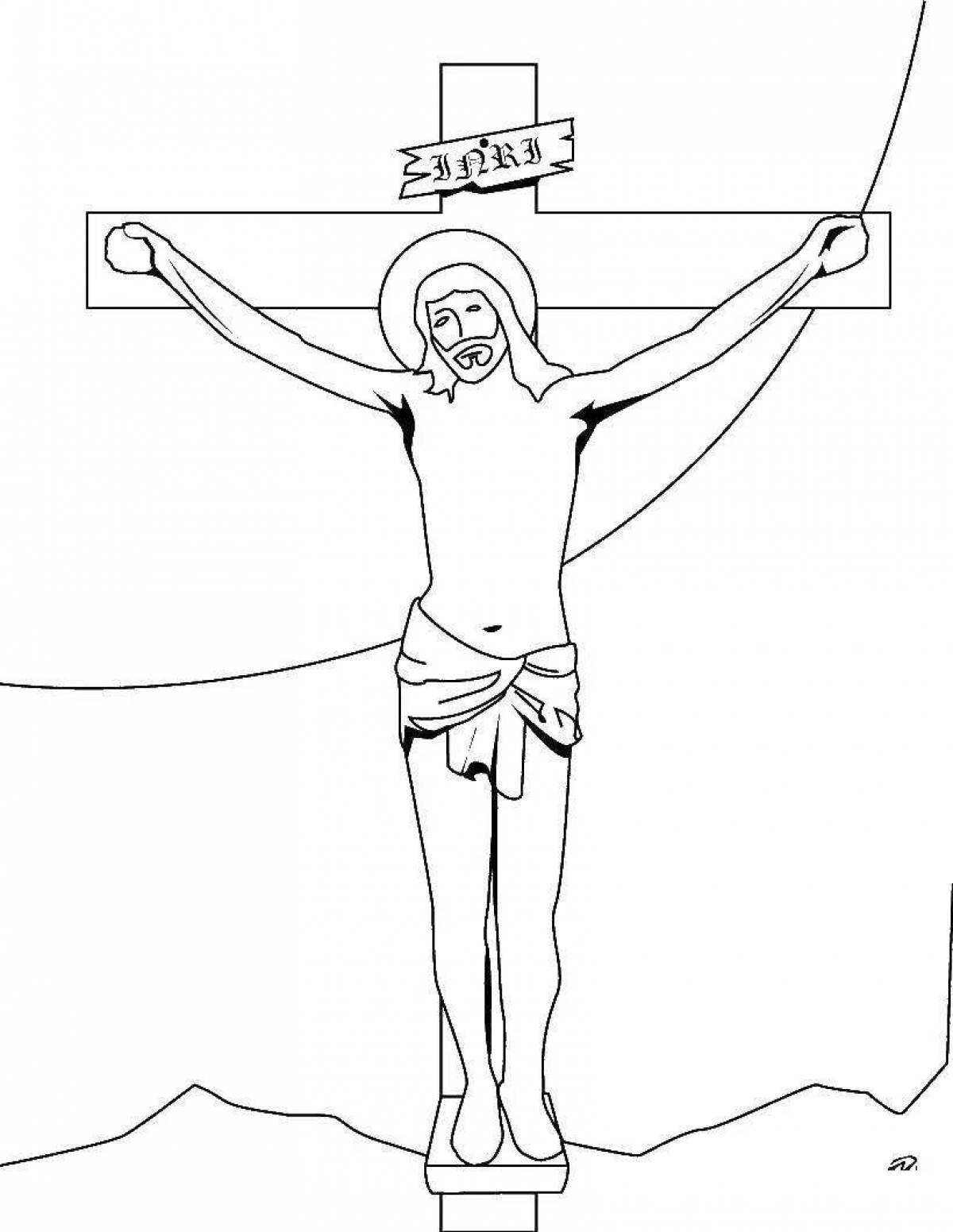 Как нарисовать иисуса. Распятие Иисуса Христа прорись. Распятие Иисуса Христа рисунок. Иисус Христос раскраска. Иисус на кресте раскраска.