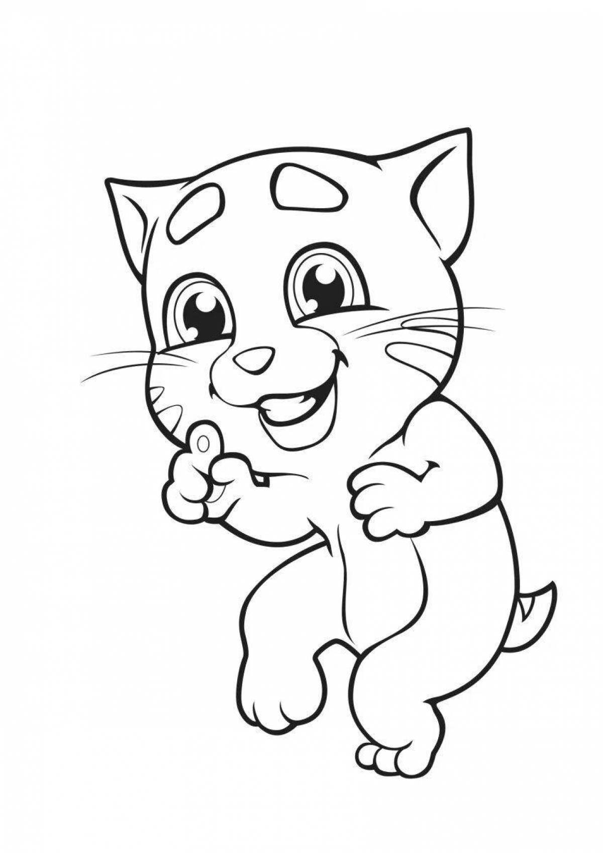 Рисовать том 2. Кот Джинджер раскраска. Кот том раскраска. Котики. Раскраска для малышей.