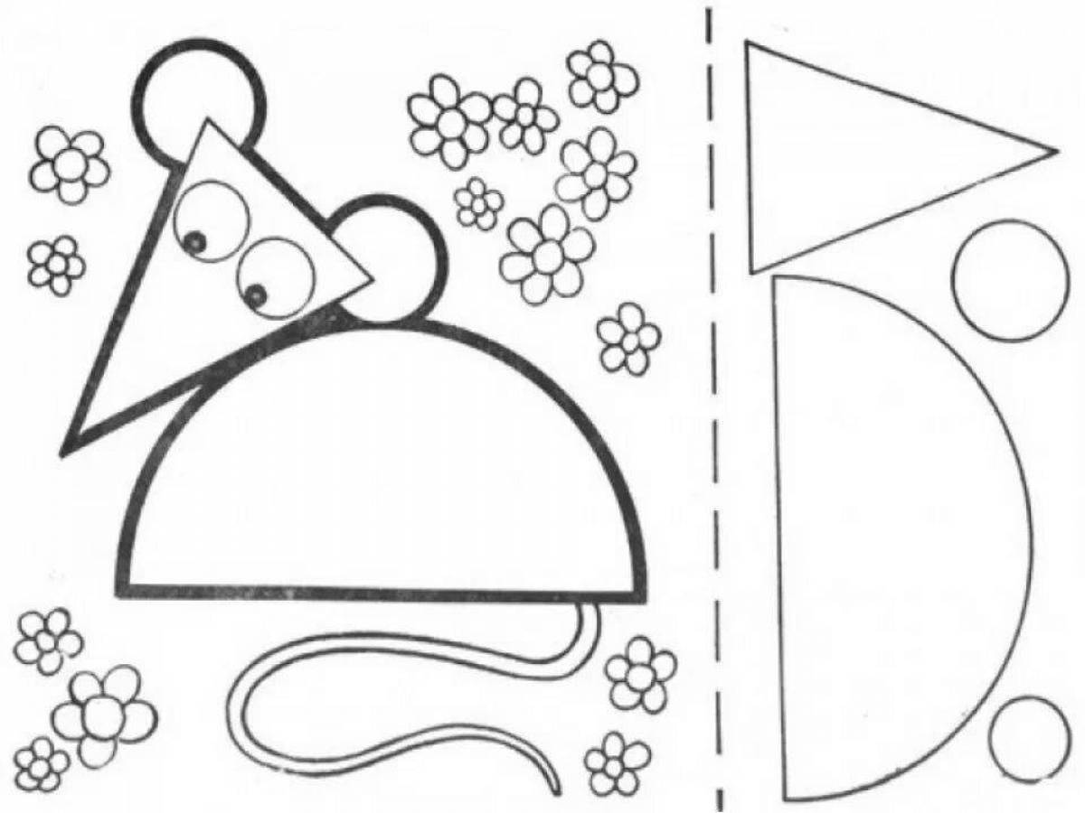 Поделки 3 класс шаблоны. Аппликация мышка из геометрических фигур. Аппликации для вырезания из бумаги. Трафареты для поделок из цветной бумаги. Трафареты для аппликаций из цветной бумаги для детей.
