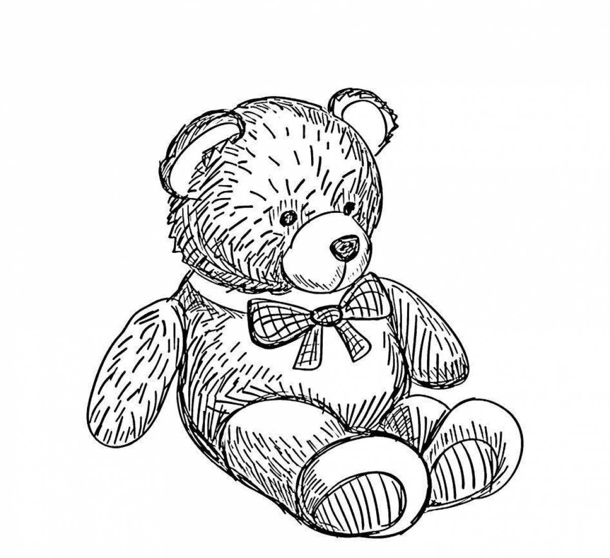 Coloring teddy bear for kids