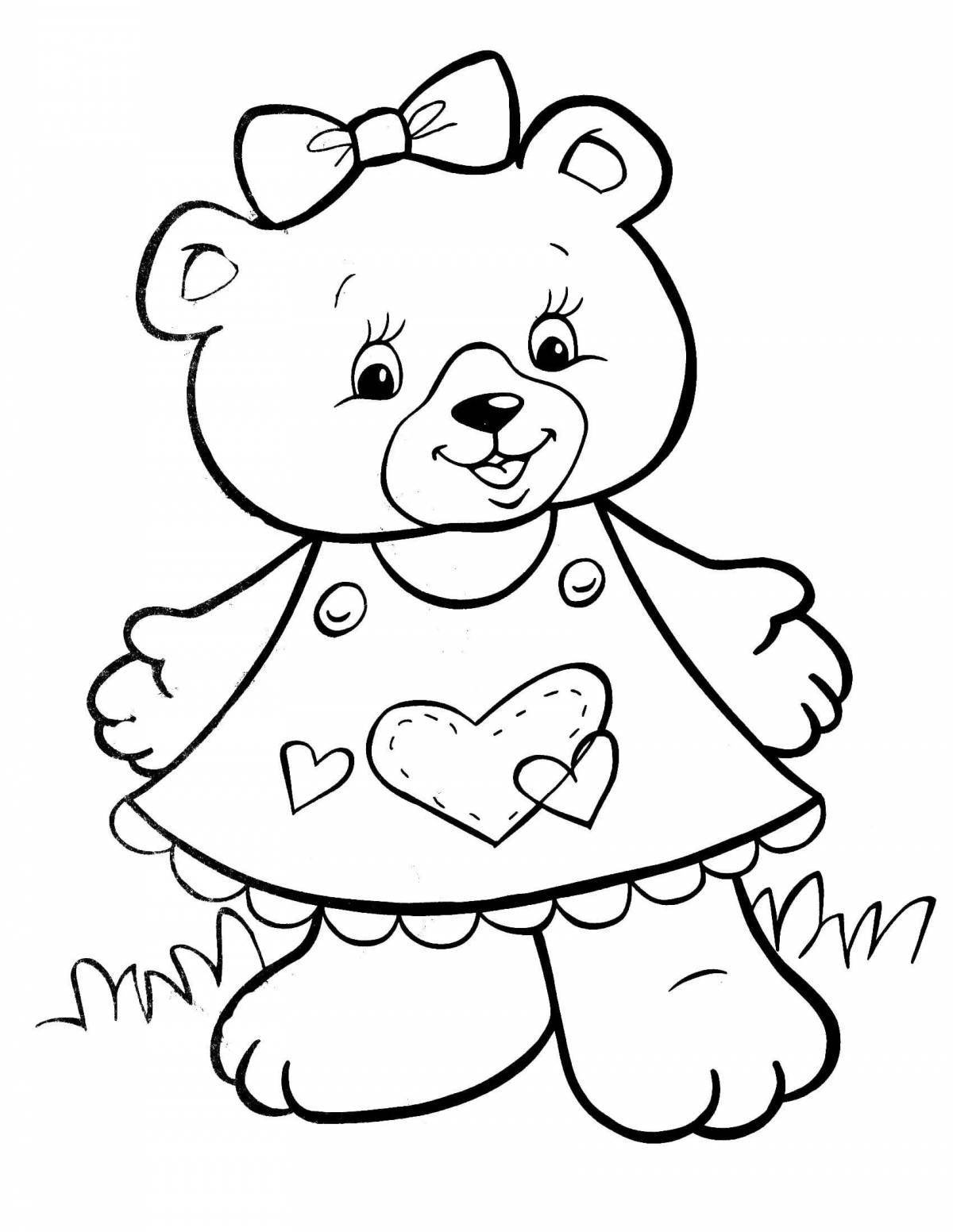 Adorable teddy bear coloring book for kids