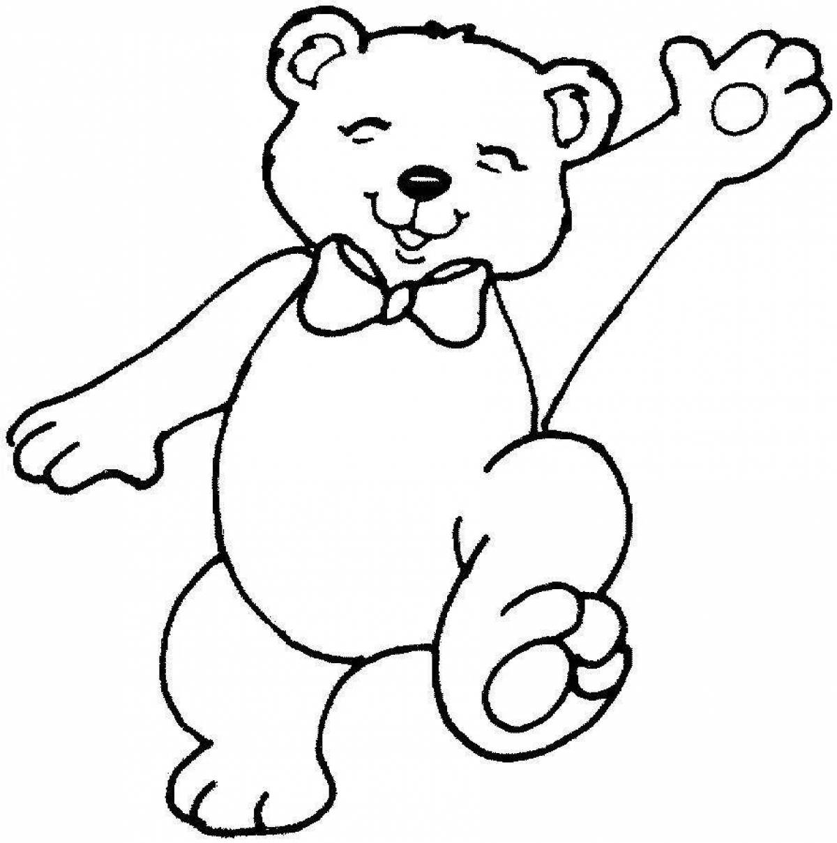 Coloring book busy teddy bear for kids