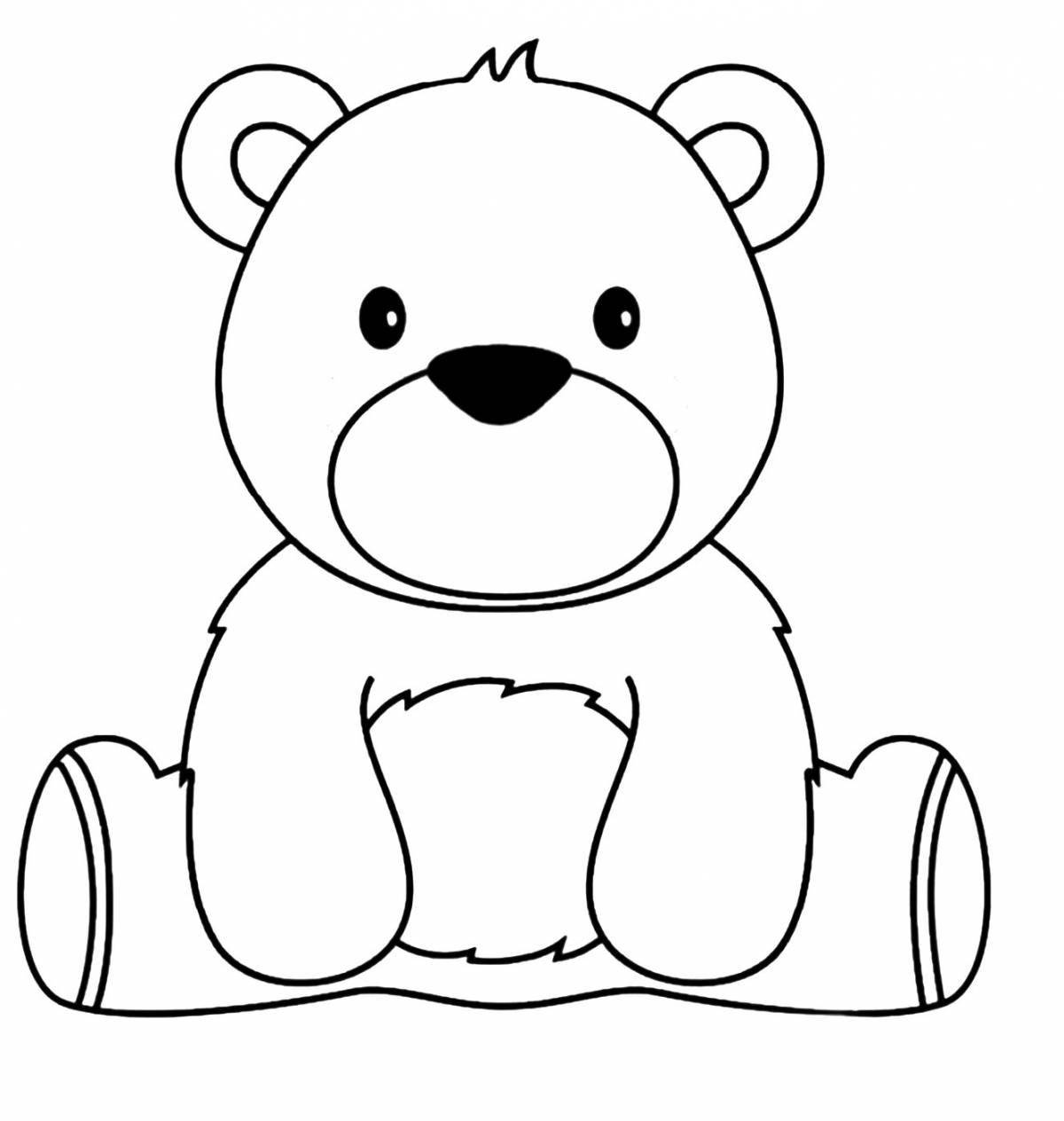 Excited Teddy Bear coloring book for kids