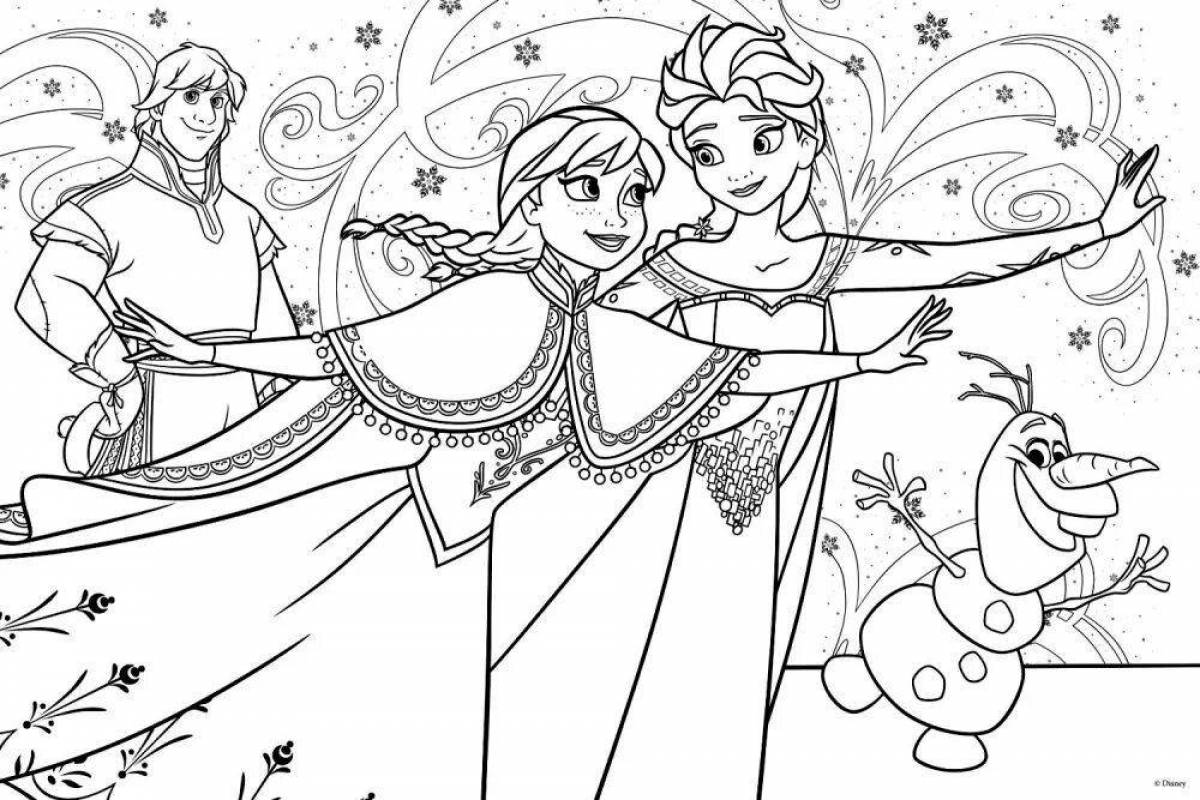 Exalted coloring page cold heart 2 elsa