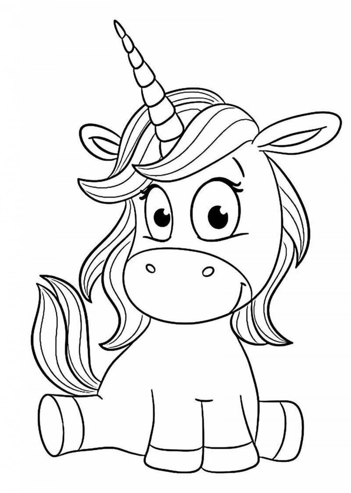 Joyful unicorn coloring for kids