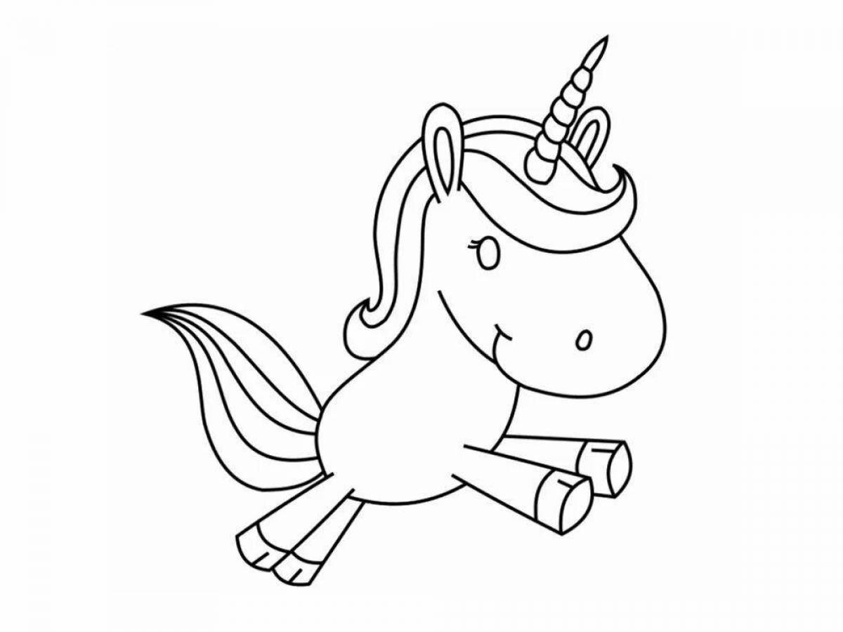 Colorful unicorn coloring book for kids