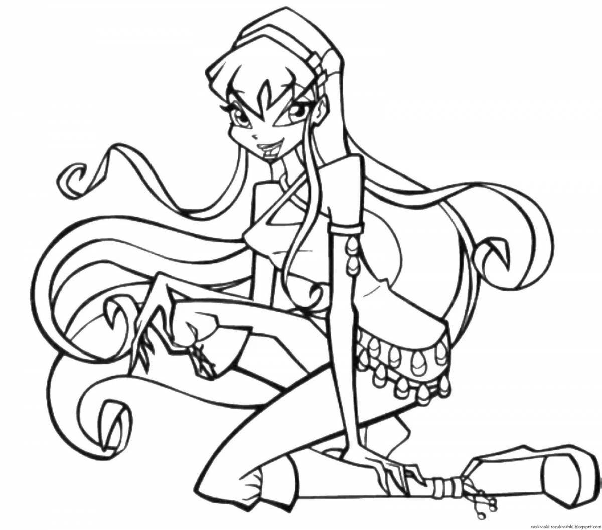 Colorful winx coloring game