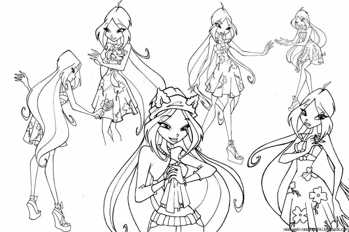 Winx quirky coloring game