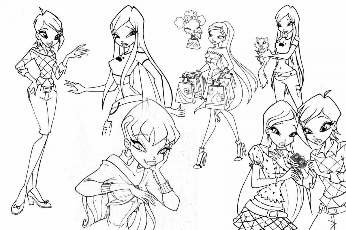 Joyous winx coloring game