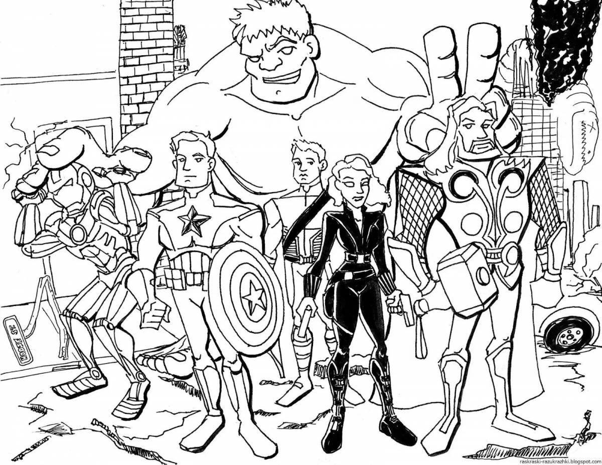 Color fantasy marvel heroes coloring book for kids