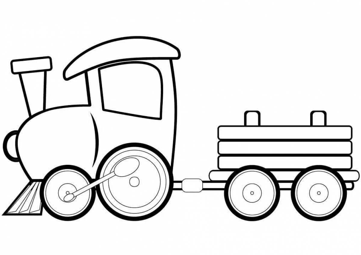 Яркая раскраска трактор для дошкольников 2-3 лет