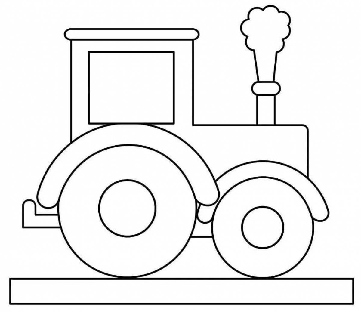 Adorable tractor coloring book for kids 2-3 years old