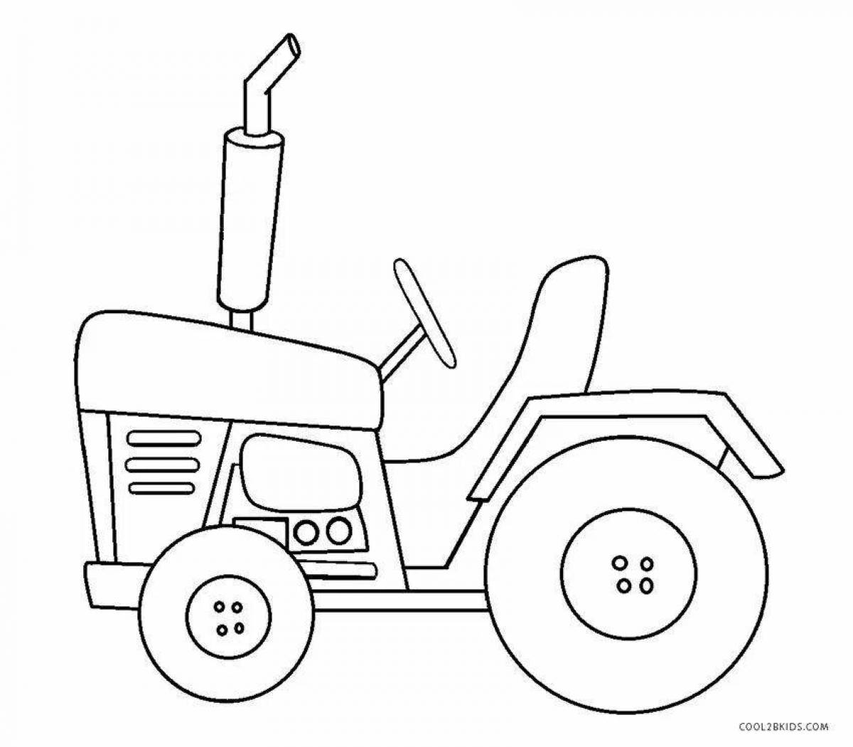 Fun coloring tractor for children 2-3 years old