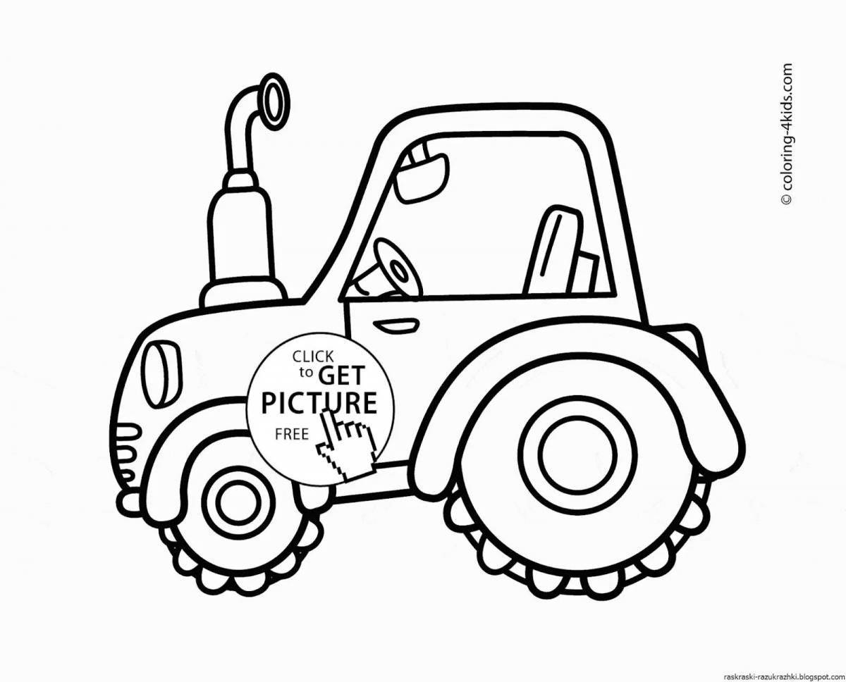 Великолепный трактор-раскраска для малышей 2-3 лет