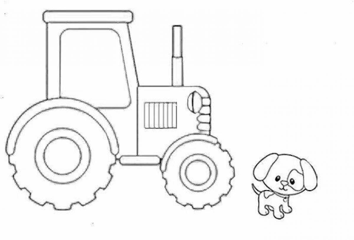 Awesome tractor coloring for 2-3 year olds